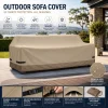 Outdoor Sofa Cover Waterproof Patio Furniture Cover, Heavy Duty 600D Oxford Couch Cover with Windproof Straps & Air Vents for All-Season Protection