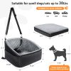 Luxury Dog Car Seat for Small & Medium Dogs, Waterproof Pet Booster Seat with Safety Leash, Memory Foam Travel Bed for Cars, SUVs & Trucks