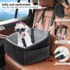 Luxury Dog Car Seat for Small & Medium Dogs, Waterproof Pet Booster Seat with Safety Leash, Memory Foam Travel Bed for Cars, SUVs & Trucks