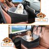 Luxury Dog Car Seat for Small & Medium Dogs, Waterproof Pet Booster Seat with Safety Leash, Memory Foam Travel Bed for Cars, SUVs & Trucks